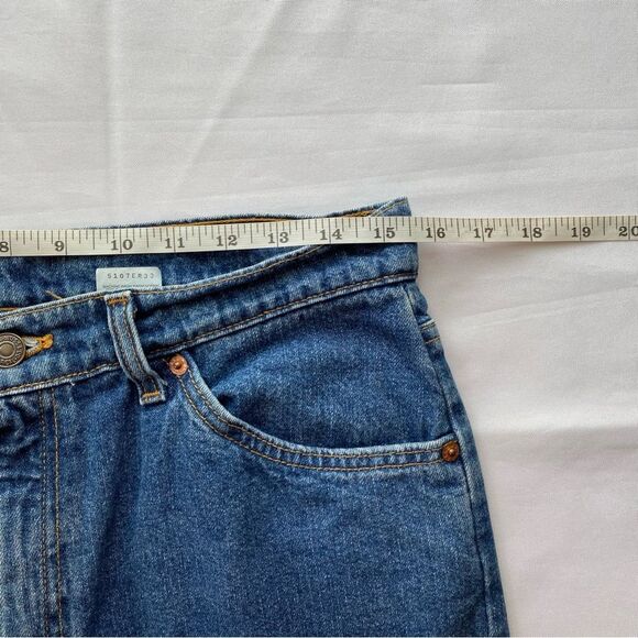Rare 90's Levi's Blank White Tab 966 Medium Wash Ribcage Wide Leg Jeans … - Picture 12 of 16